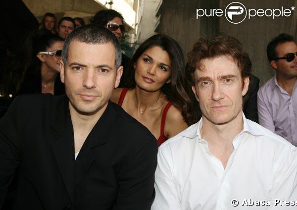 Au défilé Ungaro Hommes Bruno Putzulu sa compagne Sirley et Thierry Fremont