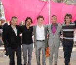 Au défilé Ungaro HommesBruno Putzulu, Frederic Diefenthal, Thierry fremont, François Cluzet et Samuel Le Bihan