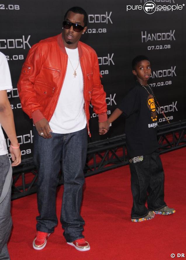 P.Diddy et son fils à la première de Hancock