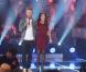 M. Pokora et la chanteuse Tal à l'enregistrement de l'émission Les années bonheur, le 23 octobre 2012, pour une diffusion le 15 décembre 2012.