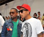 Kayne West avec Pharell Williams au defile Louis Vuitton Juin 2008