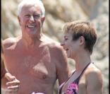 L'ancien animateur vedette Stéphane Collaro en vacances avec sa femme au Cap Lardier le 7 juillet 2008.