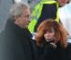 La chanteuse Mylène Farmer et son équipe arrivent en jet privé à l'aéroport de Cannes-Mandelieu pour assister aux NRJ Music Awards, le 25 janvier 2013.