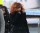 La chanteuse Mylène Farmer arrive en jet privé à l'aéroport de Cannes-Mandelieu pour assister aux NRJ Music Awards, le 25 janvier 2013.