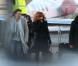 La chanteuse Mylène Farmer et son staff arrivent en jet privé à l'aéroport de Cannes-Mandelieu pour assister aux NRJ Music Awards, le 25 janvier 2013.