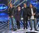 Sinclair, Maurane, Olivier Bas et André Manoukian sur le troisième prime de la Nouvelle Star sur D8, à Issy-Les-Moulineaux, le 30 janvier 2013.