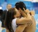 Laure Manaudou et son petit frère Florent lors de la victoire de ce dernier aux Jeux olympiques de Londres le 3 août 2012