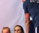Laure Manaudou, Frederick Bousquet et leur fille Manon - Laure Manaudou s'est offert sa première medaille internationale depuis quatre ans en remportant l'argent sur le 100 m dos à l'Euro-2012 en petit bassin. Chartres, le 23 novembre 2012  Please hide children face prior publication Laure Manaudou with her daughter Manon her boyfriend Frederick Bousquet and her parents at the European short course swimming Championships, in Chartres, France on November 23nd, 2012.23/11/2012 - Chartres