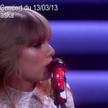 Taylor Swift, sur scène, pour le premier concert de sa tournée intitulée Red Tour, dans le Nebraska, le 13 mars 2013.