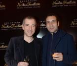 Bruno Putzulu et Zinedine Soualem à la soirée Nicolas Feuillatte, célèbre maison de champagne, aux Salons France Amériques à Paris, mercredi 10 avril 2013.