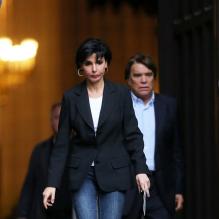 Rachida Dati aux obsèques de Thierry Roland, le 21 juin 2012 à Paris.
