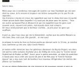 Message posté par Diam's sur Facebook, le 24 avril 2013.