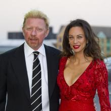 Boris Becker et Lilly Kerssenberg lors de la soirée de galaorganisée par la Gabrielle's Angel Foundation for Cancer Research à la célèbre Battersea Power Station de Londres, le 2 mai 2013