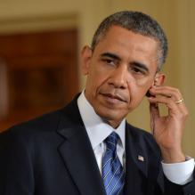 Barack Obama et le président de la Corée du Sud Park Geun-hye lors d'une conférence de presse à la Maison Blanche. Le 7 mai 2013.