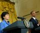 Le président Barack Obama et le président de la Corée du Sud Park Geun-hye lors d'une conférence de presse à la Maison Blanche. Le 7 mai 2013.