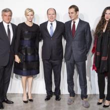 <p>Andrea Casiraghi et sa fiancée Tatiana Santo Domingo prenaient part avec Sidney Toledano (PDG Dior Couture), la princesse Charlene et le prince Albert de Monaco au défilé Croisière Christian Dior 2014, le 18 mai au port de Monaco.</p>