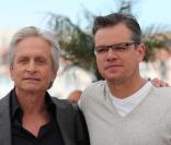 Michael Douglas et Matt Damon lors du photocall du film "Behind The Candelabra" ("Ma Vie avec Liberace") lors du 66e Festival de Cannes. Le 21 mai 2013.