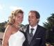 Ingrid Chauvin et son mari Thierry Peythieu lors de leur mariage au Cap Ferret en août 2011