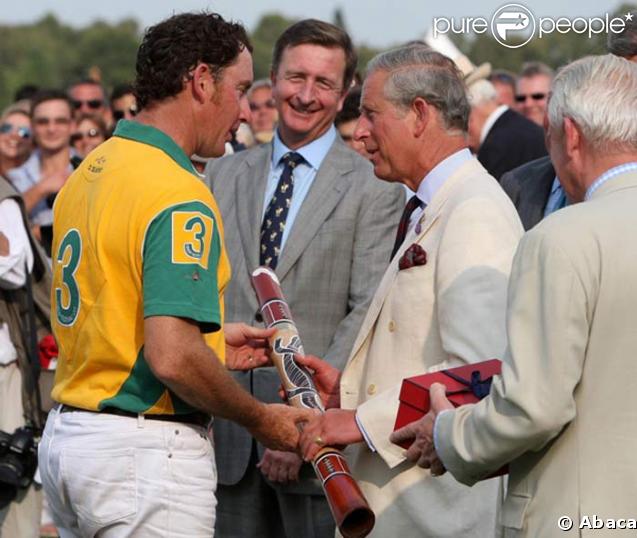 Le Prince Charles au match de polo Angleterre-Australie