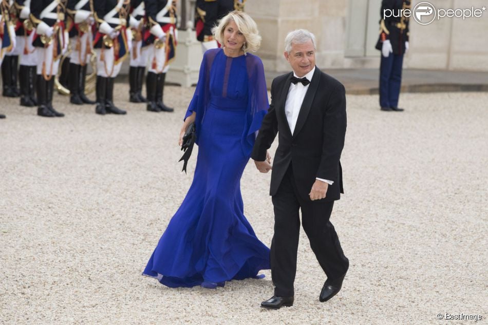 Claude Bartolone et sa femme Véronique Bartolone lors du banquet à l&#039;Elysée donné en l&#039;honneur de la reine Elizabeth II, Paris, le 6 juin 2014.