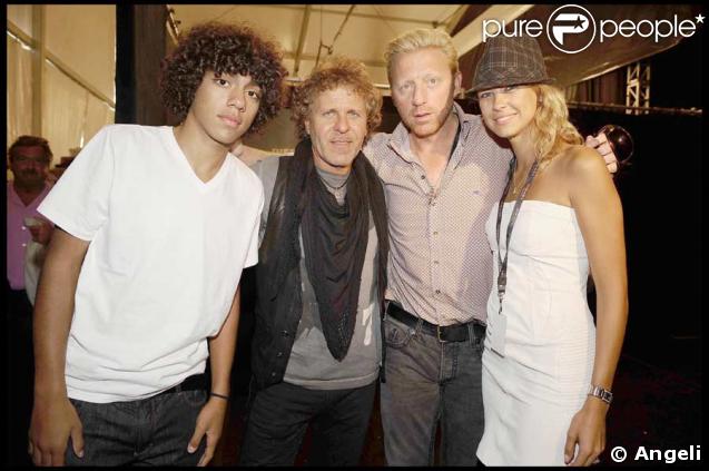 Noah Becker, Renzo Rosso, Boris Becker et Sandy