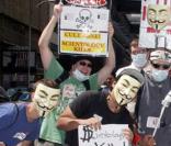 Des manifestants anti-scientologie