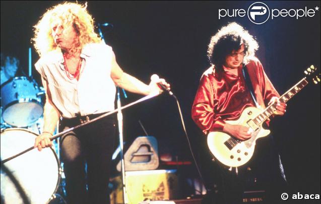 Robert Plant et Jimmy Page sur scène