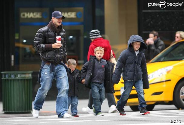 David Beckham et ses fils à New York