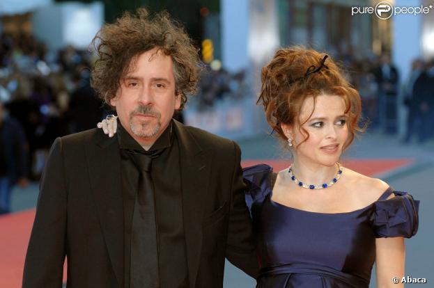 Le couple Tim Burton-Helena Bonham Carter en septembre 2007 au Festival de Venise