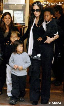 Angelina Jolie, Maddox, Pax et Zahara