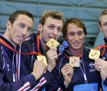 Frédérick Bousquet, Amaury Leveaux, Fabien Gilot et Alain Bernard