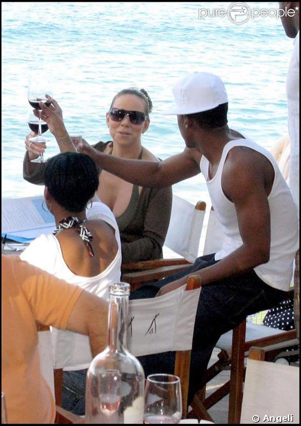 Mariah Carey et son mari Nick Cannon à Saint Barth ne boivent pas de l'eau !