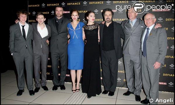 Jamie Bell, Liev Schreiber, Jodhi May, Ed Zwick et Daniel Craig 