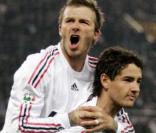 David Beckham sous les couleurs milanaises, avec Pato 