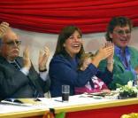 Caroline de Monaco et son mari Ernst August de Hanovre en avril 2004 lors du concours hippique annuel avec le prince Rainier et Pierre Casiraghi 