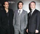 Alexandre Desplat (qui a signé la musique), Brad Pitt et David Fincher 