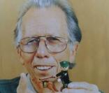 Hans Beck et une figurine avec un chien
