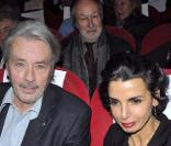 Rachida Dati et Alain Delon à l'avant-première du téléfilm Bernard-Henri Levy, la déraison dans l'histoire, le 4 février à la Pagode...