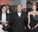 Charlene Wittstock et Caroline de Hanovre entourent le Prince Albert II de Monaco, lors du 55e Bal de la Rose, à Monaco, le 28 mars 2009 !