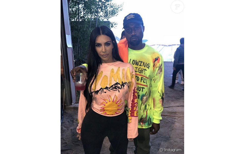 Kim Kardashian et Kanye West au Diamond Cross Ranch dans la vallÃ©e de Jackson Hole, dans le Wyoming. Mai 2018.