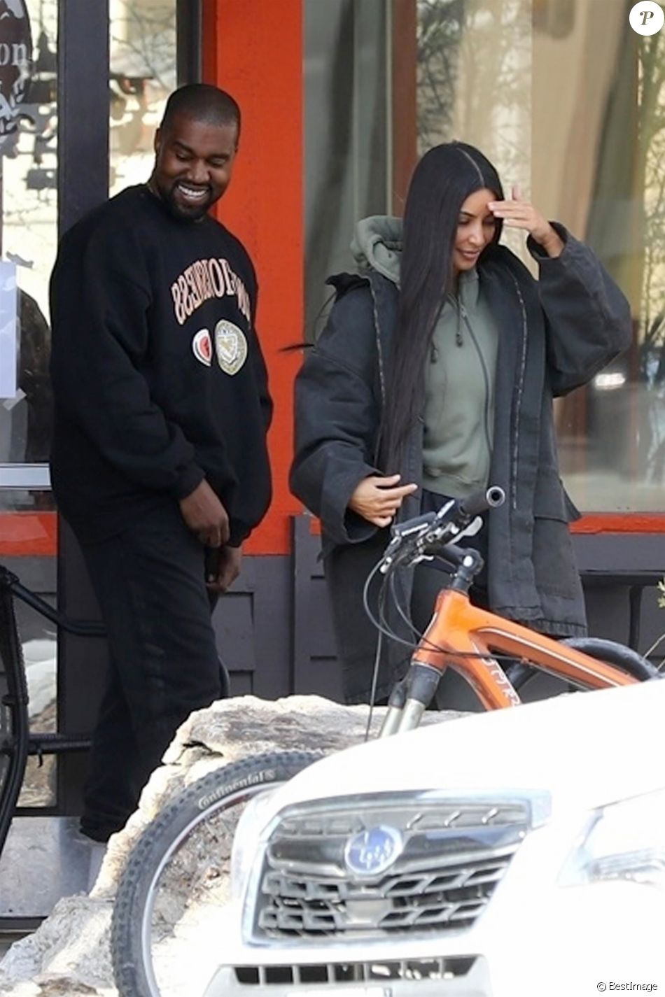 Exclusif - Kim Kardashian et son mari Kanye West Ã  Jackson, dans le Wyoming. Le 10 mai 2018.