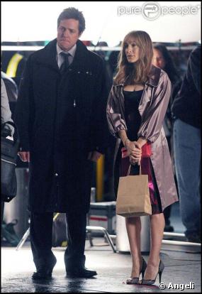Sarah Jessica Parker et Hugh Grant sur le tournage de  Did you hear about the Morgans , à New York