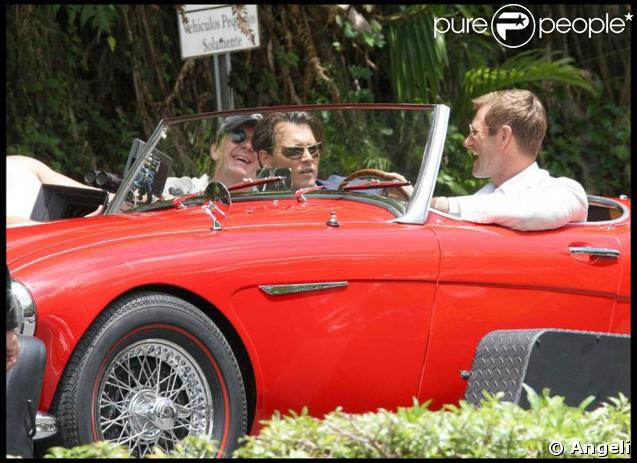 Johnny Depp sur le tournage de 