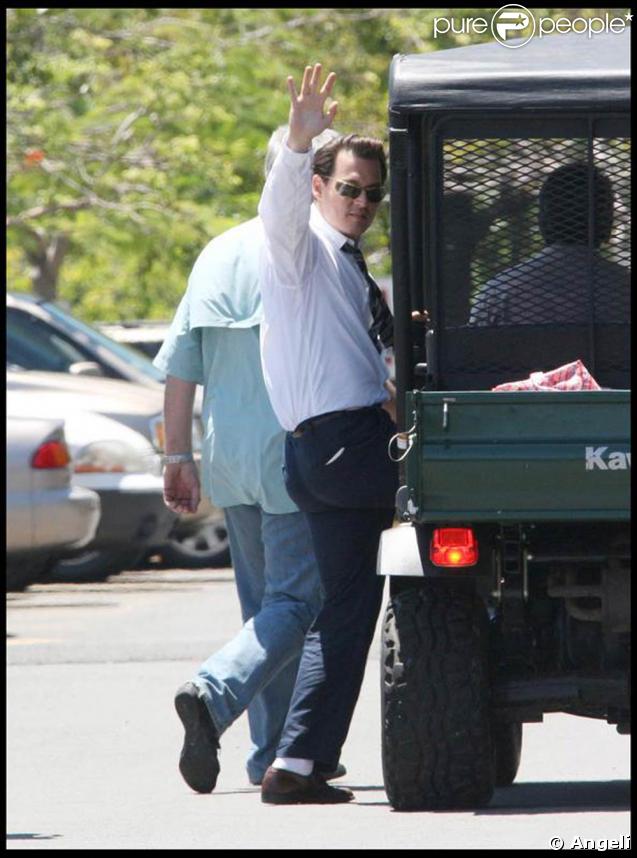 Johnny Depp sur le tournage de 