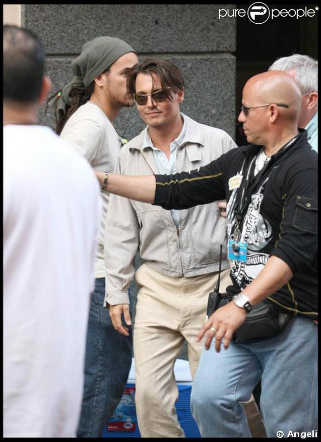 Johnny Depp sur le tournage de 