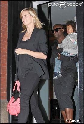 Heidi Klum enceinte, avec son mari Seal et leur fils