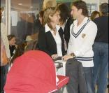 Arantxa Sanchez, son mari José et leur petite fille. 19/04/09