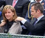 Cristina d'Espagne et son mari Inaki Urdangarin, lors de la finale du tournoi de tennis de Barcelone, qui a vu la victoire de Rafael Nadal, le 26 avril 2009 !