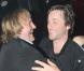 Gros câlin entre Gégé et Thomas Dutronc, lors de la soirée-anniversaire pour les 10 ans de la collection femme de la marque IKKS, dans leur boutique rue d'Argout, à Paris, le 29 avril 2009 !