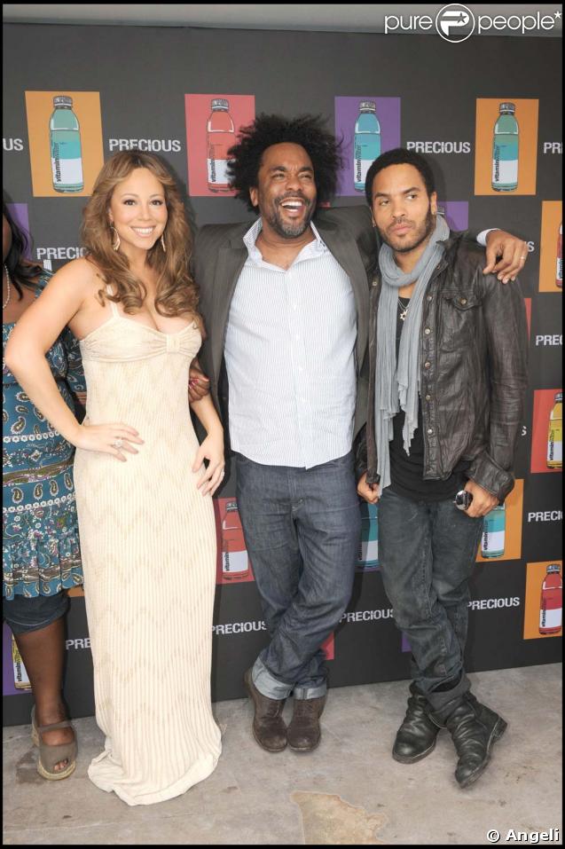 Lee Daniels, entourés de Mariah Carey et Lenny Kravitz à la Plage Vitamin Water le 15 mai 2009